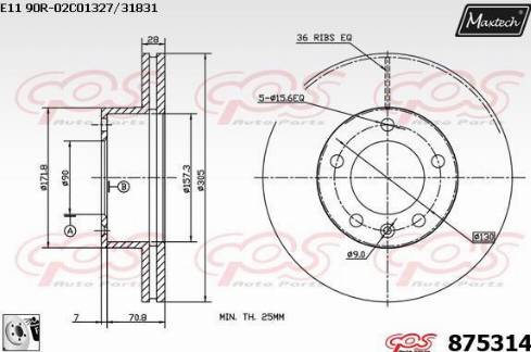 Maxtech 875314.0080 - Brake Disc autospares.lv