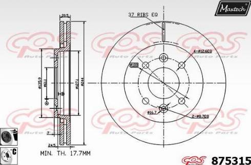 Maxtech 875315.6060 - Brake Disc autospares.lv