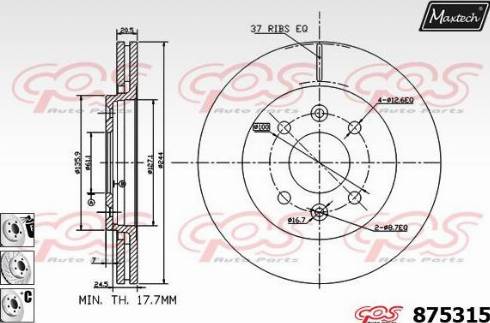 Maxtech 875315.6880 - Brake Disc autospares.lv