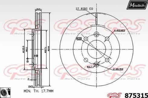 Maxtech 875315.0060 - Brake Disc autospares.lv