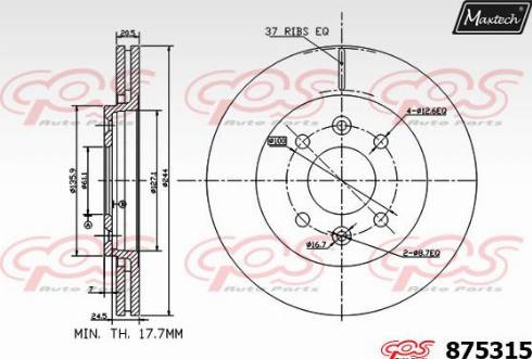 Maxtech 875315.0000 - Brake Disc autospares.lv