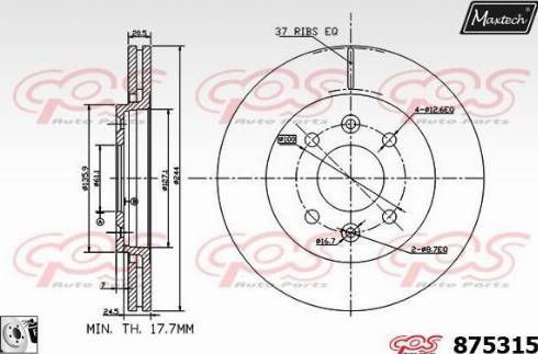 Maxtech 875315.0080 - Brake Disc autospares.lv