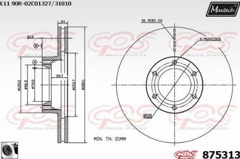 Maxtech 875313.0060 - Brake Disc autospares.lv