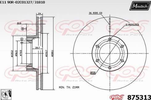 Maxtech 875313.0080 - Brake Disc autospares.lv