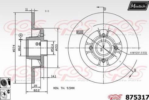 Maxtech 875317.6061 - Brake Disc autospares.lv