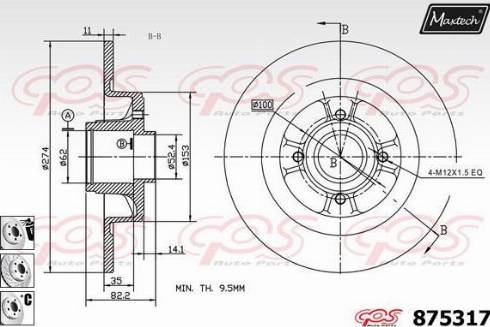 Maxtech 875317.6881 - Brake Disc autospares.lv