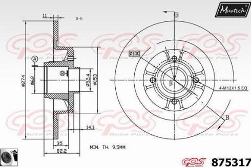 Maxtech 875317.0061 - Brake Disc autospares.lv