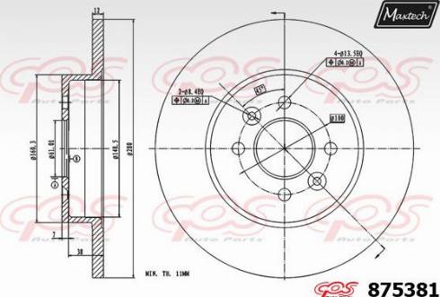 Maxtech 875381.0000 - Brake Disc autospares.lv