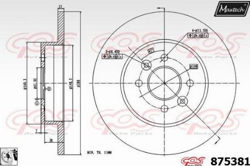 Maxtech 875381.0080 - Brake Disc autospares.lv