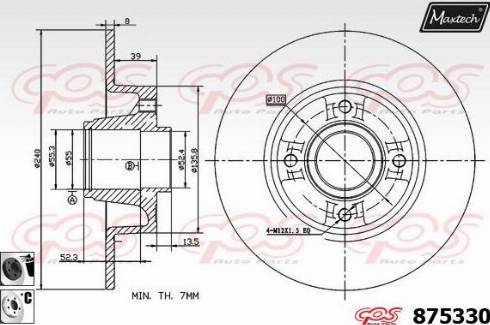 Maxtech 875330.6065 - Brake Disc autospares.lv