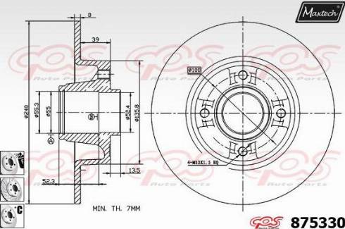 Maxtech 875330.6985 - Brake Disc autospares.lv