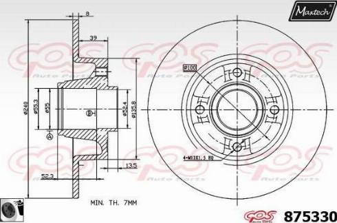 Maxtech 875330.0065 - Brake Disc autospares.lv