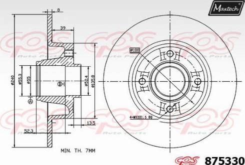 Maxtech 875330.0005 - Brake Disc autospares.lv