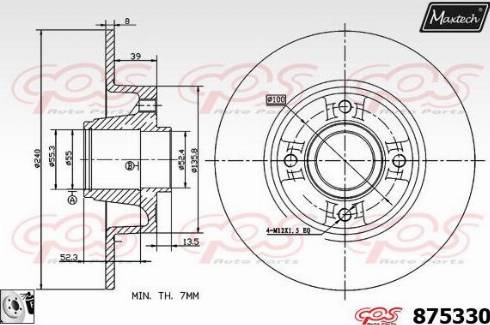 Maxtech 875330.0085 - Brake Disc autospares.lv