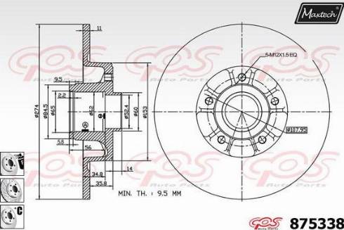 Maxtech 875338.6985 - Brake Disc autospares.lv