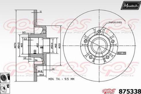 Maxtech 875338.6065 - Brake Disc autospares.lv