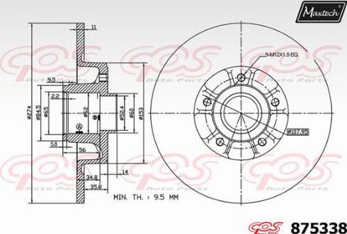 Maxtech 875338.0005 - Brake Disc autospares.lv