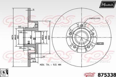 Maxtech 875338.0085 - Brake Disc autospares.lv