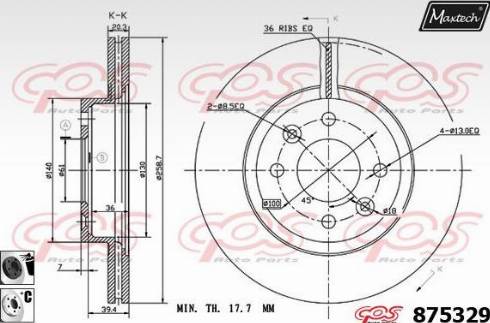 Maxtech 875329.6060 - Brake Disc autospares.lv