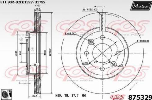 Maxtech 875329.0060 - Brake Disc autospares.lv