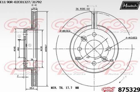 Maxtech 875329.0000 - Brake Disc autospares.lv