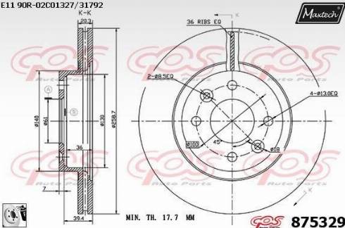 Maxtech 875329.0080 - Brake Disc autospares.lv