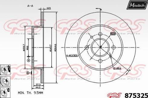 Maxtech 875325.6880 - Brake Disc autospares.lv