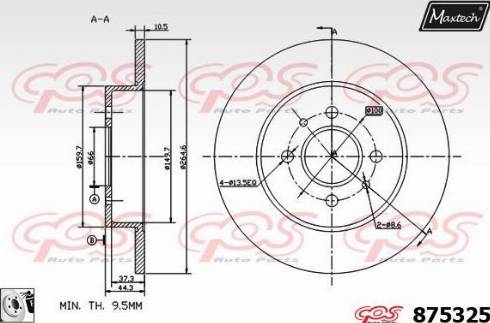 Maxtech 875325.0080 - Brake Disc autospares.lv