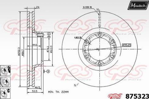 Maxtech 875323.6880 - Brake Disc autospares.lv