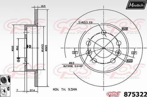 Maxtech 875322.6060 - Brake Disc autospares.lv