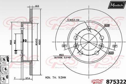 Maxtech 875322.6880 - Brake Disc autospares.lv