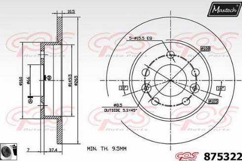 Maxtech 875322.0060 - Brake Disc autospares.lv