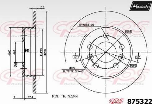 Maxtech 875322.0000 - Brake Disc autospares.lv