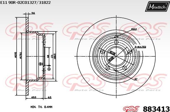 Maxtech 875322 - Brake Disc autospares.lv