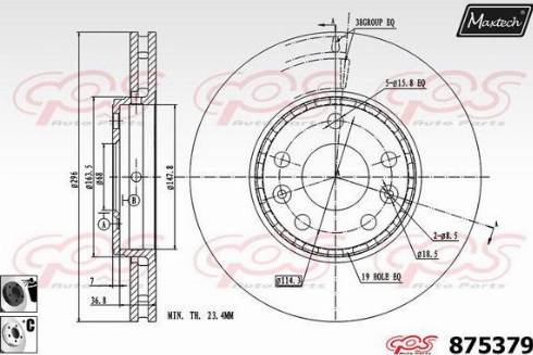 Maxtech 875379.6060 - Brake Disc autospares.lv