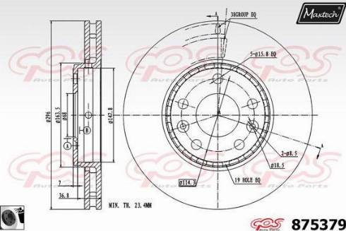 Maxtech 875379.0060 - Brake Disc autospares.lv