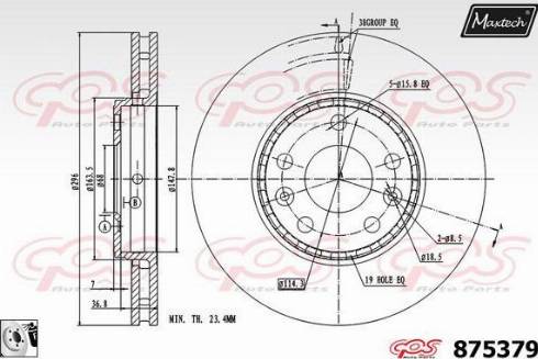 Maxtech 875379.0080 - Brake Disc autospares.lv