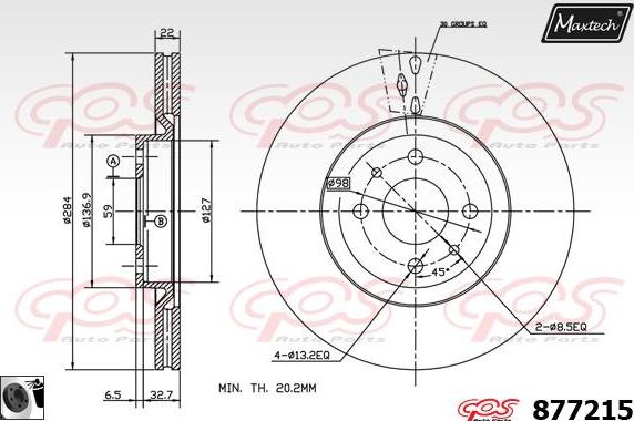 Maxtech 875379 - Brake Disc autospares.lv