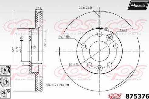 Maxtech 875376.6880 - Brake Disc autospares.lv