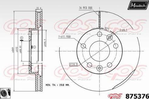 Maxtech 875376.0060 - Brake Disc autospares.lv