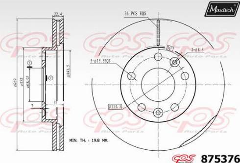 Maxtech 875376.0000 - Brake Disc autospares.lv