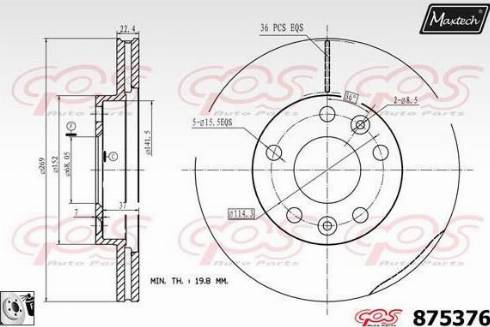 Maxtech 875376.0080 - Brake Disc autospares.lv