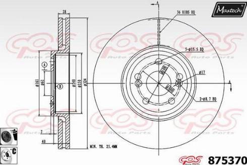 Maxtech 875370.6060 - Brake Disc autospares.lv