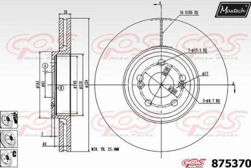 Maxtech 875370.6880 - Brake Disc autospares.lv