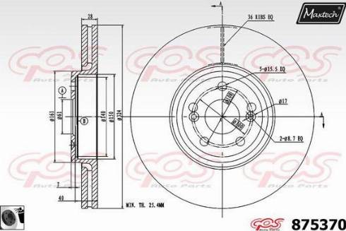 Maxtech 875370.0060 - Brake Disc autospares.lv