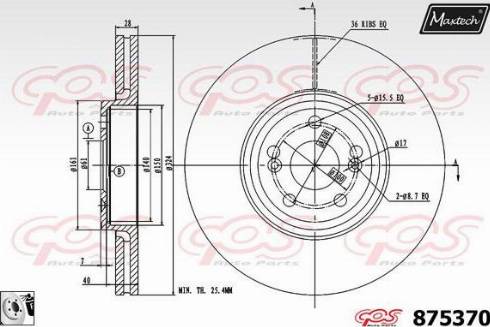 Maxtech 875370.0080 - Brake Disc autospares.lv