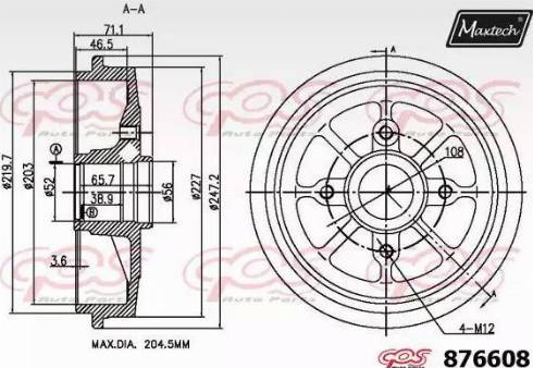 Maxtech 876608.0000 - Brake Drum autospares.lv