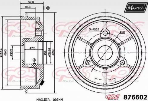 Maxtech 876602.0006 - Brake Drum autospares.lv