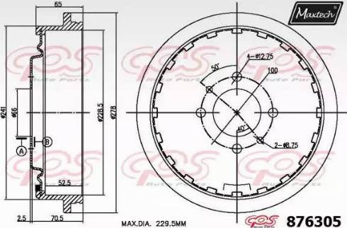 Maxtech 876305.0000 - Brake Drum autospares.lv