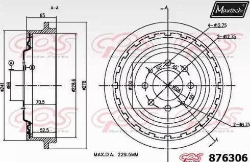 Maxtech 876306.0000 - Brake Drum autospares.lv